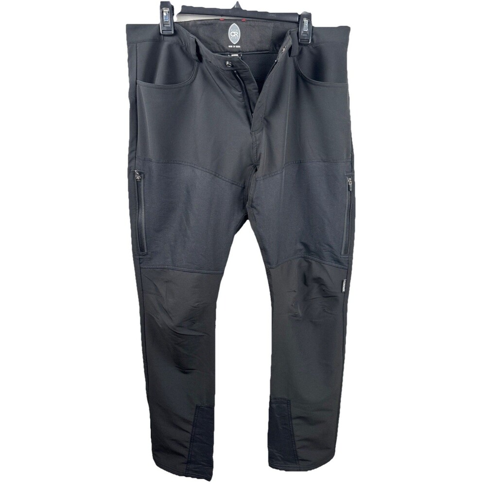 Club Ride Cycling Pants Mens Large Black Biking Performance 36x32 Zip Pockets